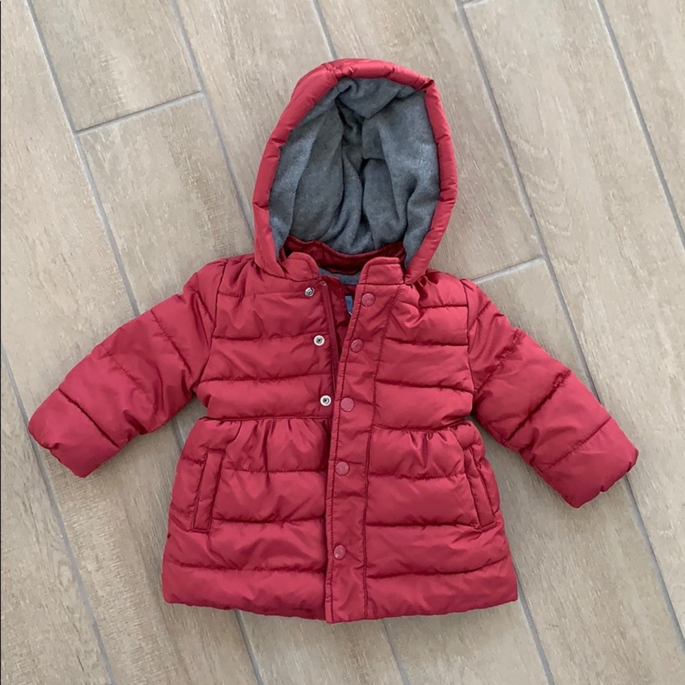 Baby Gap girl fleece lined puffer coat sz 18 mo